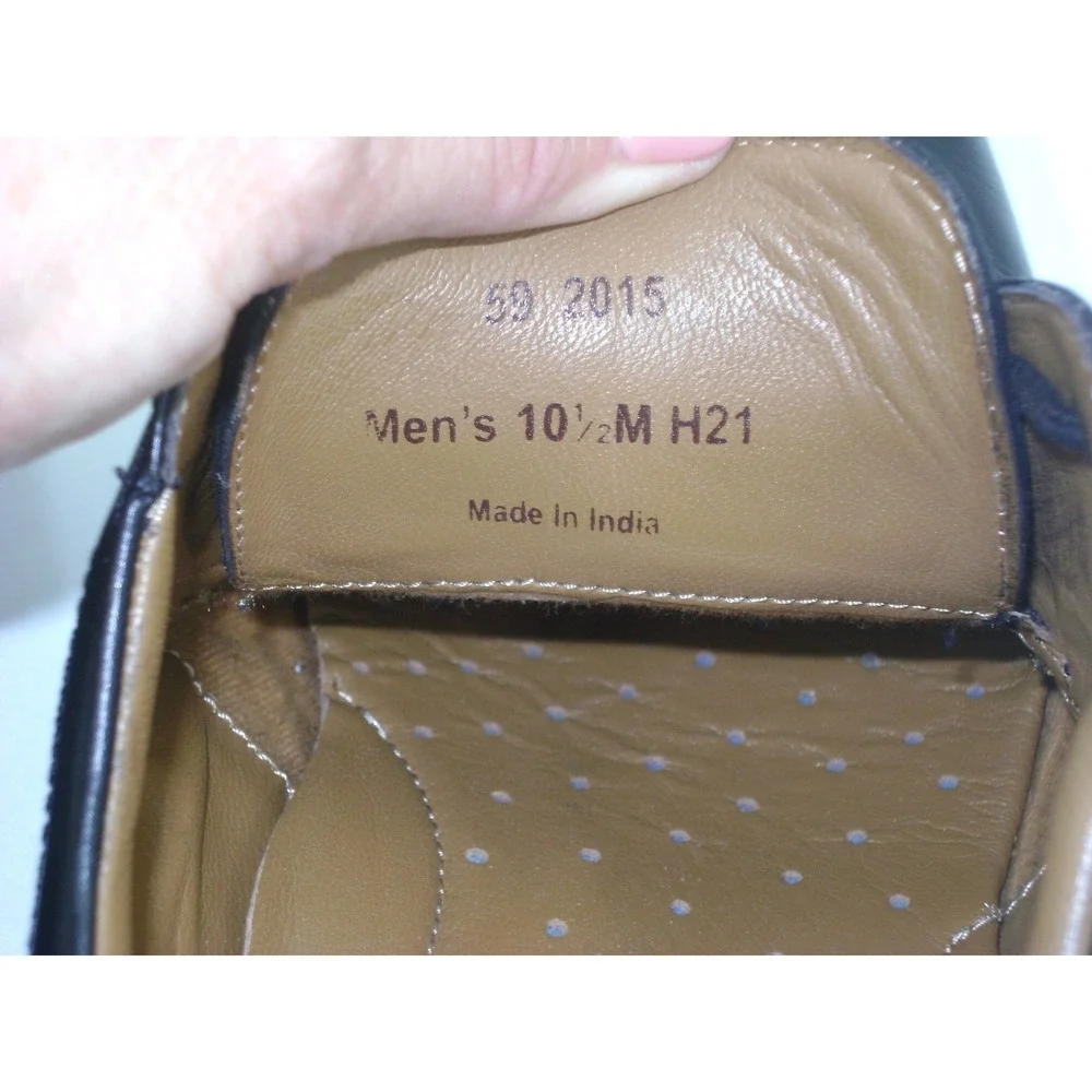 Johnston & Murphy Mens 10.5 M‎ Black Leather Derby Dress Shoes 59-2015 H21
